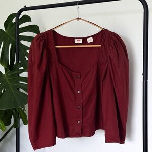 Levi's Ellora Blouse Fired Brick Red - Size Medium